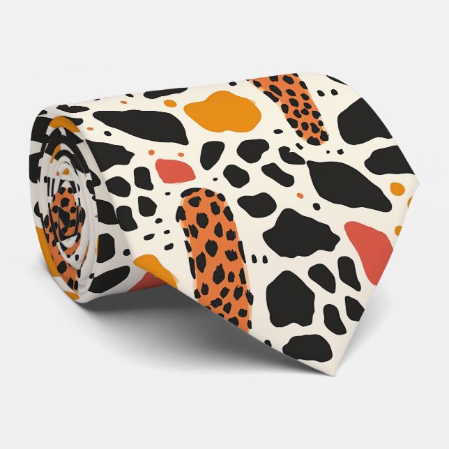Modern and Colourful Animal Print Tie (Rolled)