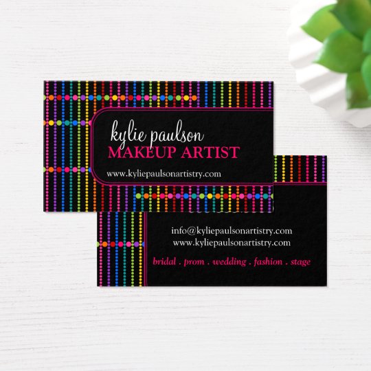 Modern and Colourful Makeup Artist Business Card