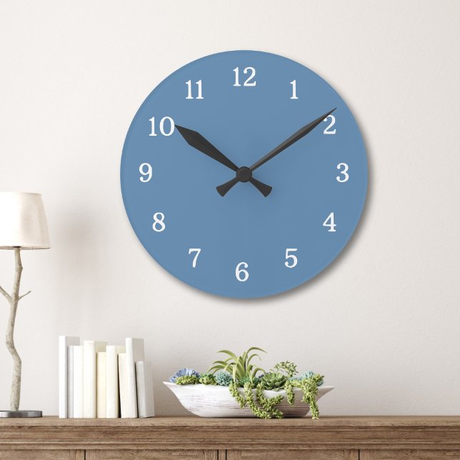 Modern And Contemporary Dusty Blue And White  Round Clock (Creator Uploaded)
