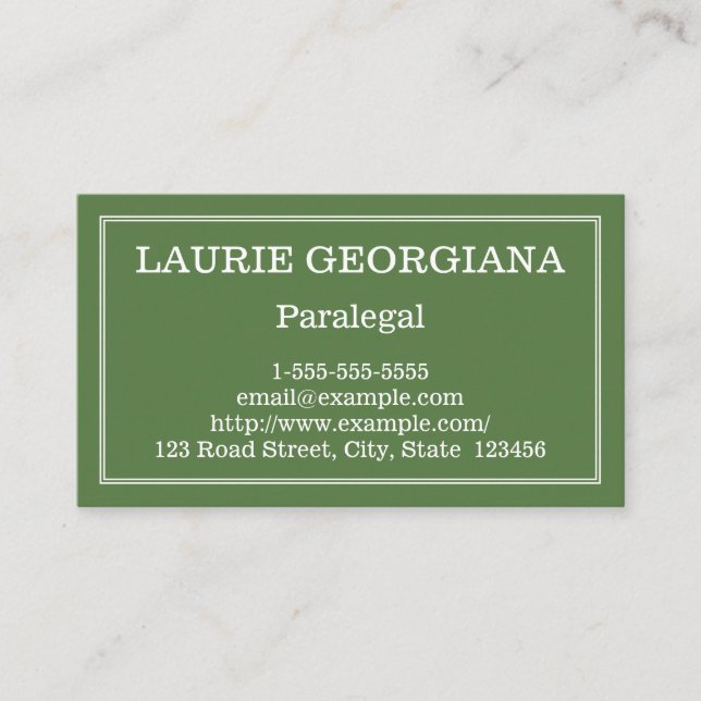Modern and Customisable Paralegal Business Card (Front)