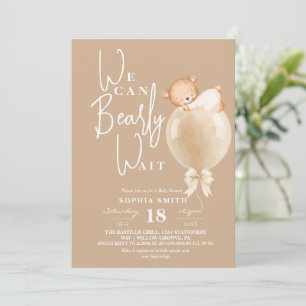 Modern and Cute Bear Balloon Baby Shower Invitation