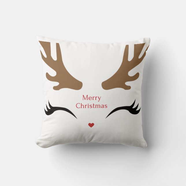 Modern and Cute Reindeer Face Cushion (Front)