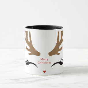 Modern and Cute Reindeer Face Mug