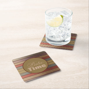 Modern And Decorative Stripe Square Paper Coaster