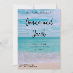 Modern and Elegant Beach Wedding Invitation