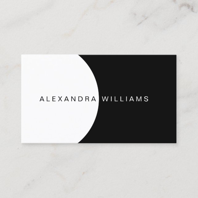 Modern And Elegant Black And White Business Card (Front)