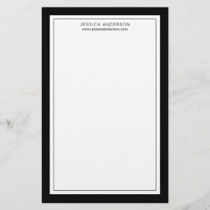 Modern And Elegant Black And White Personalised Stationery