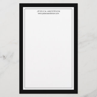 Modern And Elegant Black And White Personalised Stationery