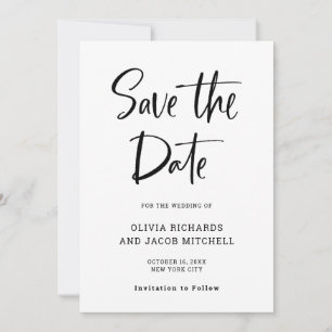 Modern and Elegant   Black and White Wedding Save The Date