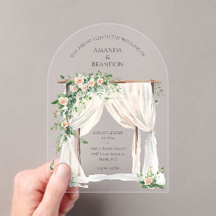 Modern and elegant boho wedding  acrylic invitations
