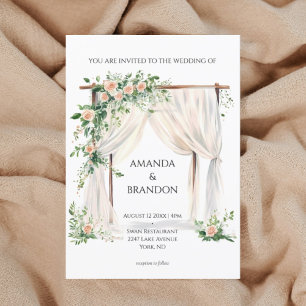 Modern and elegant boho wedding invitation 