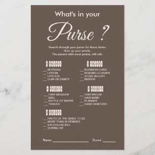 Modern and Elegant Brown Bridal Shower Game