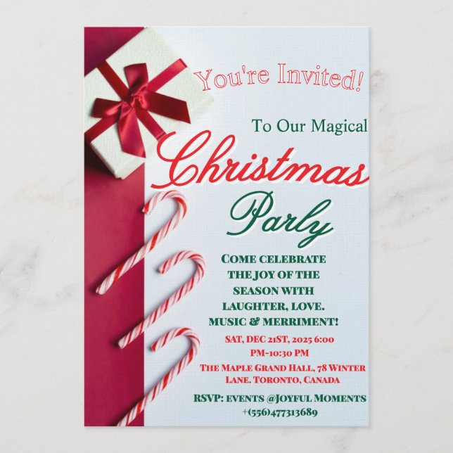 "Modern and Elegant Christmas & New Year Invitatio Invitation (Front)