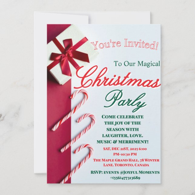 "Modern and Elegant Christmas & New Year Invitatio Thank You Card (Front)