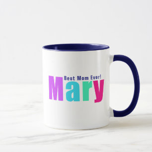 Modern and Elegant Colourful "Mary" Name, Deep Blu Mug