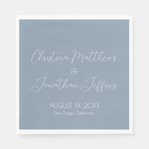 Modern and Elegant Dusty Blue Wedding Napkin