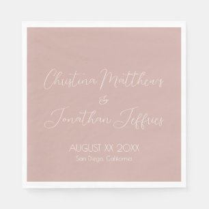Modern and Elegant Dusty Pink Wedding Napkin
