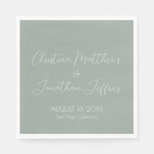 Modern and Elegant Eucalyptus Wedding Napkin