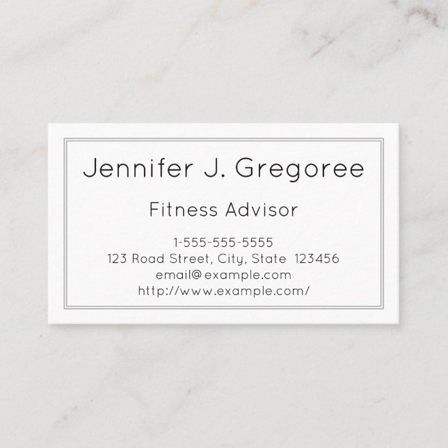 Modern and Elegant Fitness Advisor Business Card (Front)