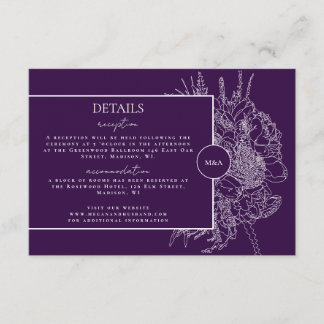 Modern and Elegant Floral Boquet Details Card