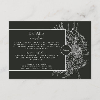 Modern and Elegant Floral Boquet Details Card