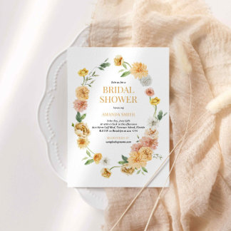 Modern and Elegant Floral bridal Shower Invitation