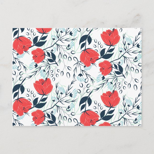Modern and elegant floral pattern postcard (Front)