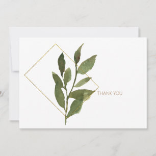 Modern and Elegant Foliage Simple Thank You Card