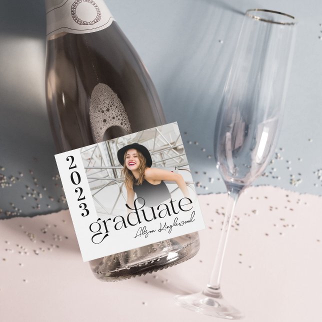 Modern and Elegant Graduation Sparkling Wine Label (Creator Uploaded)