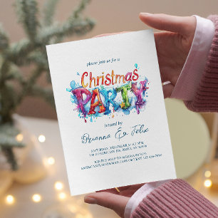 Modern and Elegant Graffiti Style Christmas Party Invitation