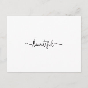 Modern and Elegant Hand Drawn "Beautiful" Postcard