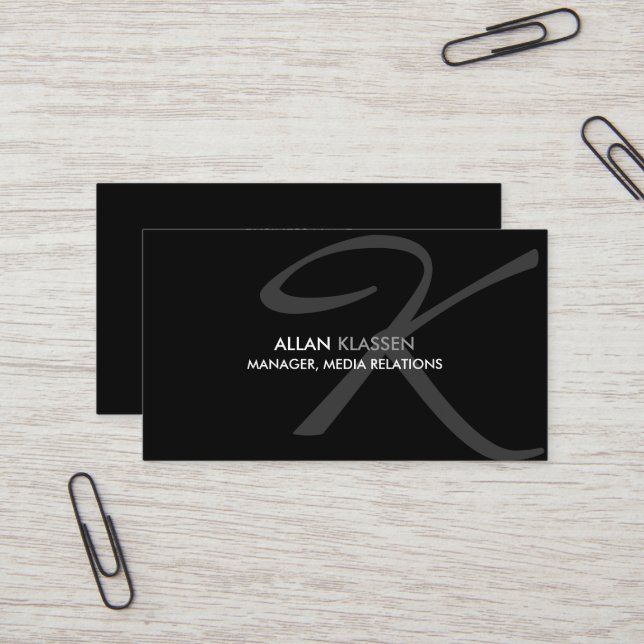 Modern and Elegant Monogram Business Card (Front/Back In Situ)