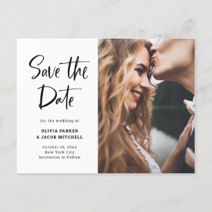 Modern and Elegant Photo Save the Date Announcement Postcard