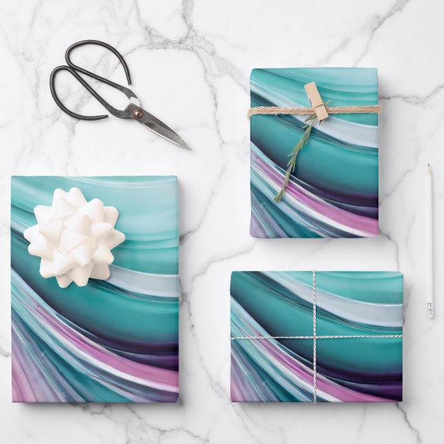 Modern and Elegant-Purple and Teal- Wrapping Paper Sheet (Front)