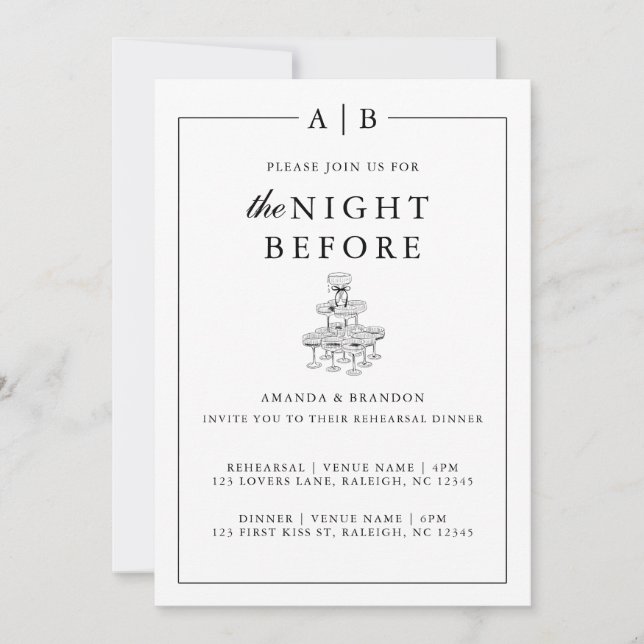 Modern and Elegant Rehearsal Dinner Invitation (Front)
