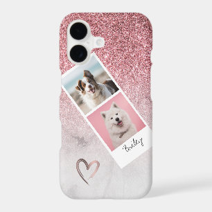 Modern and elegant rose gold glitter white marble