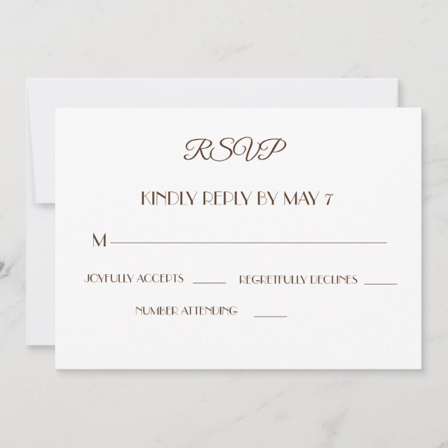 Modern and Elegant Scrip tRsvp card Golden Dots (Front)