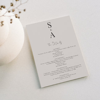 Modern and Elegant Script and Monogram Wedding Enclosure Card