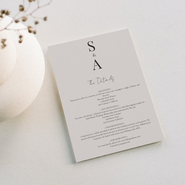 Modern and Elegant Script and Monogram Wedding Enclosure Card (Creator Uploaded)