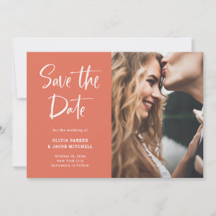 Modern and Elegant Terracotta   Photo Save The Date