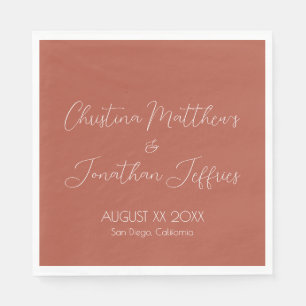 Modern and Elegant Terracotta Wedding Napkin