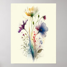 Modern and Elegant Watercolour Wildflowers