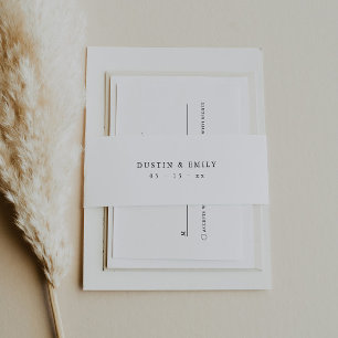 Modern and Elegant Wedding Invitation Belly Band