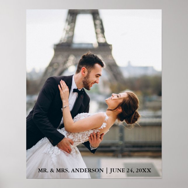 Modern and Elegant Wedding Photo Poster (Front)