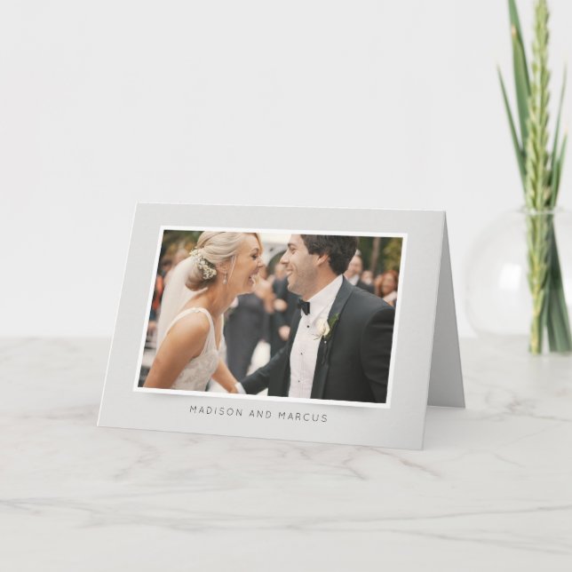 Modern and Elegant Wedding Photo | Thank You Card (Front)