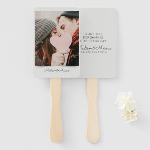 Modern and Elegant Wedding Photo Thank You Hand Fan