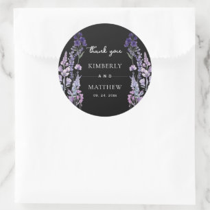 Modern and Elegant Wildflower Rustic Wedding Classic Round Sticker