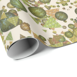 Modern and festive shapes with a glitter look wrapping paper