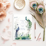 Modern and Green - Contemporary Modern Wedding  Invitation<br><div class="desc">Let your wedding be one of a kind with this unique and modern Peacock themed wedding invitation. This contemporary design features beautiful foliage that combines pastel shades of blue, green, and other shades. The timeless look of the coloured background adds a sense of class, while the watercolor and floral designs...</div>