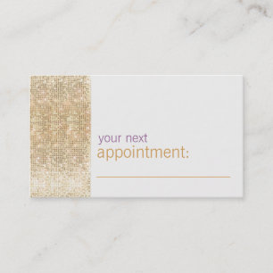 Modern and Hip Gold FAUX Sequin Appointment Card